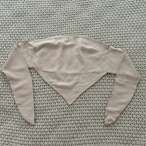 Zara Strapless Cream Color Scarf Top Size S